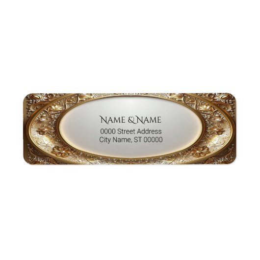 Golden Ornate Frame Return Address Label (Vorne)