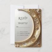 Golden Ornate Frame RSVP Card Karte (Vorderseite)