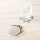 Golden Ornate Frame Sandstone Coaster Getränkeuntersetzer (Seite)