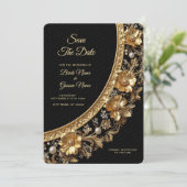 Golden Ornate Frame Save the Date (Stehend Vorderseite)