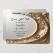 Golden Ornate Frame Save The Date (Vorne/Hinten)