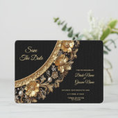 Golden Ornate Frame Save The Date (Stehend Vorderseite)