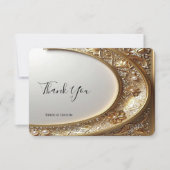 Golden Ornate Frame Thank You Card Dankeskarte (Vorderseite)