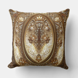 Golden Ornate Frame Throw Pillow Kissen