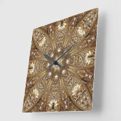 Golden Ornate Frame Wall Clock Quadratische Wanduhr (Winkel)