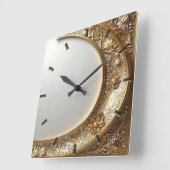 Golden Ornate Frame Wall Clock Quadratische Wanduhr (Winkel)