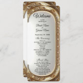 Golden Ornate Frame Wedding Program Programm (Vorne/Hinten)