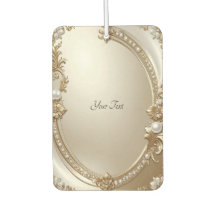 Golden Ornate Frame with Pearls Air Freshener