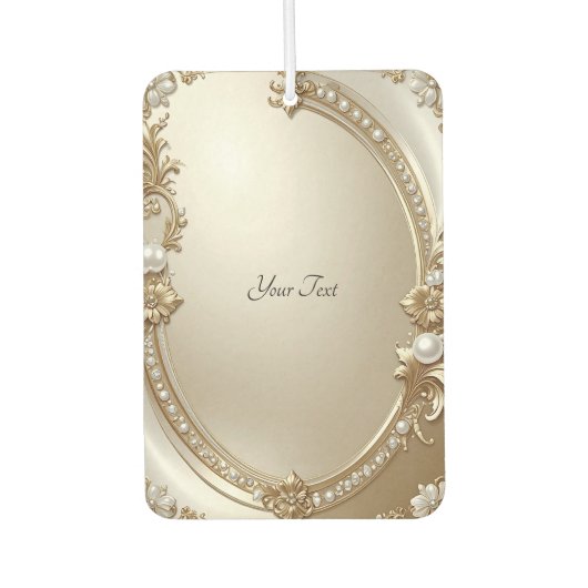 Golden Ornate Frame with Pearls Air Freshener Autolufterfrischer (Vorderseite)