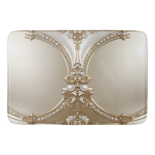 Golden Ornate Frame with Pearls Bath Mat Badematte (Vorderseite)