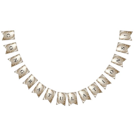 Golden Ornate Frame with Pearls Bunting Flag Wimpelkette (Alle)