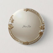 Golden Ornate Frame with Pearls Button (Vorderseite)
