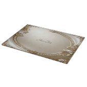 Golden Ornate Frame with Pearls Cutting Board Schneidebrett (Ecke)