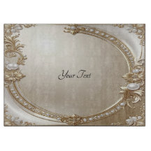 Golden Ornate Frame with Pearls Cutting Board