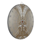 Golden Ornate Frame with Pearls Dartboard Dartscheibe (Vorderseite Links)