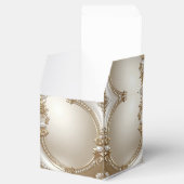 Golden Ornate Frame with Pearls Favor Box Geschenkschachtel (Geöffnet)