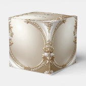 Golden Ornate Frame with Pearls Favor Box Geschenkschachtel (Rückseite)