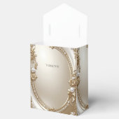 Golden Ornate Frame with Pearls Favor Box Geschenkschachtel (Geöffnet)