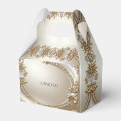 Golden Ornate Frame with Pearls Favor Box Geschenkschachtel (Rückseite)