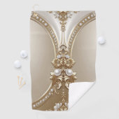 Golden Ornate Frame with Pearls Golf Towel Golfhandtuch (Insitu)