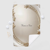 Golden Ornate Frame with Pearls Golf Towel Golfhandtuch (Insitu)