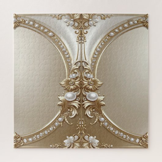 Golden Ornate Frame with Pearls Jigsaw Puzzle (Vertikal)
