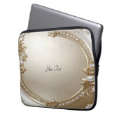 Golden Ornate Frame with Pearls Laptop Sleeve (Vorderseite Links)