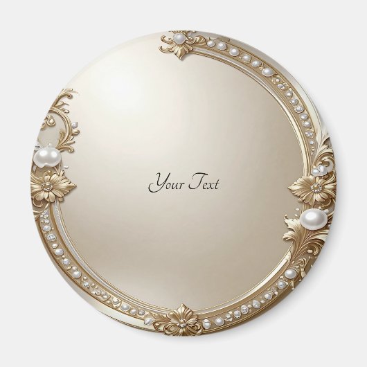 Golden Ornate Frame with Pearls Magnet (Vorne)