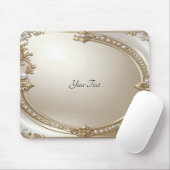 Golden Ornate Frame with Pearls Mousepad (Mit Mouse)