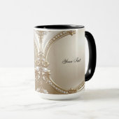 Golden Ornate Frame with Pearls Mug Tasse (VorderseiteRechts)