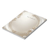 Golden Ornate Frame with Pearls Notepad Notizblock (Rotiert)