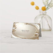 Golden Ornate Frame with Pearls Place Card Platzkarte (Rückseite)
