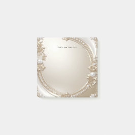Golden Ornate Frame with Pearls Post it Notes Post-it Klebezettel