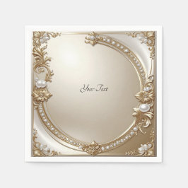 Golden Ornate Frame with Pearls Serviette