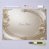 Golden Ornate Frame with Pearls Tissue Paper Seidenpapier (Handwerk)