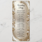 Golden Ornate Frame with Pearls Wedding Program Programm (Rückseite)
