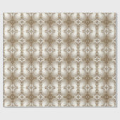 Golden Ornate Frame with Pearls Wrapping Paper Geschenkpapier (Flach)