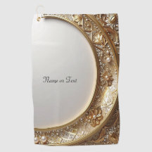 Golden Ornate Golf Towel