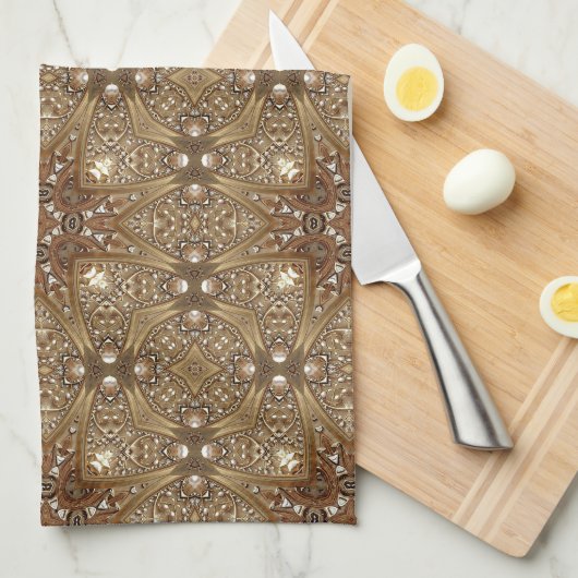 Golden Ornate Kitchen Towel Geschirrtuch (Viertel Falte)
