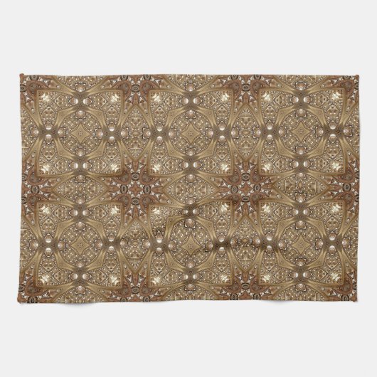 Golden Ornate Kitchen Towel Geschirrtuch (Horizontal)