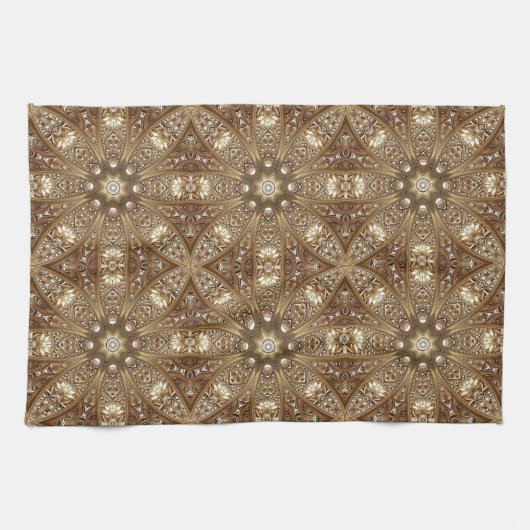 Golden Ornate Kitchen Towel Geschirrtuch (Horizontal)