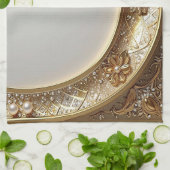 Golden Ornate Kitchen Towel Geschirrtuch (Gefaltet)