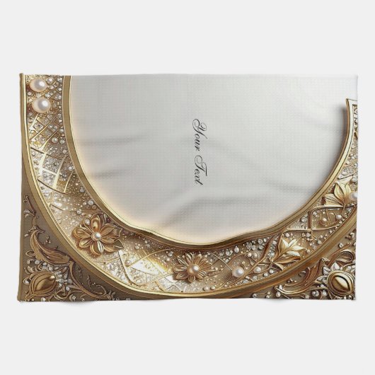 Golden Ornate Kitchen Towel Geschirrtuch (Horizontal)