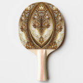 Golden Ornate Ping Pong Paddle Tischtennis Schläger (Rückseite)