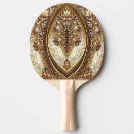 Golden Ornate Ping Pong Paddle Tischtennis Schläger