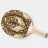 Golden Ornate Ping Pong Paddle Tischtennis Schläger (Seitenansicht)