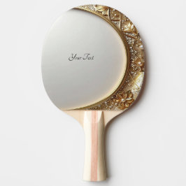 Golden Ornate Ping Pong Paddle Tischtennis Schläger