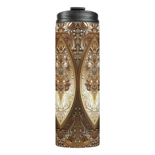 Golden Ornate Thermal Tumbler Thermosbecher (Vorderseite)
