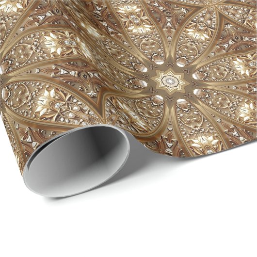 Golden Ornate Wrapping Paper Geschenkpapier (Rolleneckpunkt)