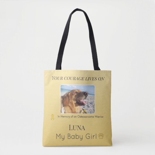 Golden Osteosarcoma Pet Memorial - Warm Tribute Tasche (Vorderseite)